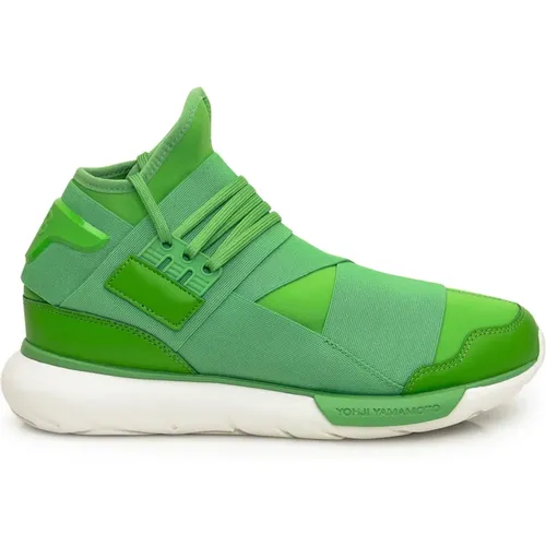 Grüne Sneaker mit elastischen Bändern , Damen, Größe: 43 1/2 EU - Y-3 - Modalova
