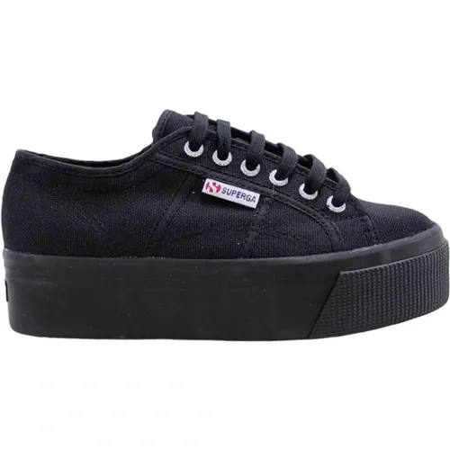 Schwarze Freizeit-Damensneakers aus Textil - Superga - Modalova