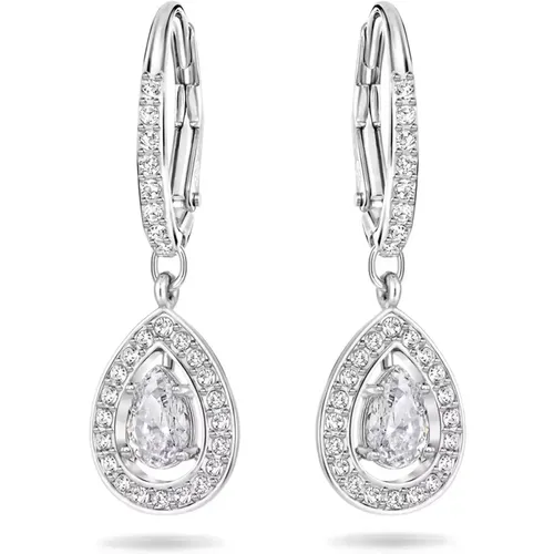 Damen Ohrringe Attract Light Pear Weiss Rhodium Plattiert 5197458 - Swarovski - Modalova