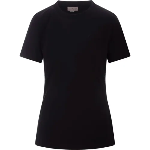 Slim Fit T-shirt with Seal Logo , female, Sizes: M - alexander mcqueen - Modalova