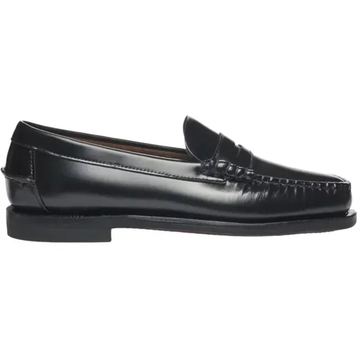 Klassische Schwarze Flache Mokassins , Damen, Größe: 38 1/2 EU - Sebago - Modalova