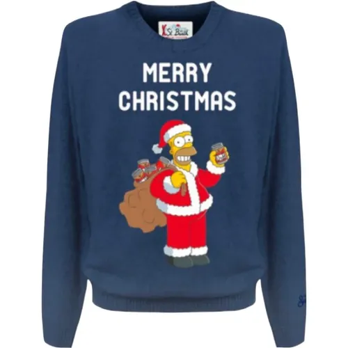 Christmas Edition Homer Simpson Sweater , male, Sizes: S, M, L, XL - MC2 Saint Barth - Modalova