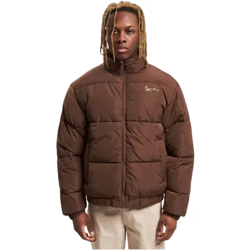 Brauner Puffer Pullover für Männer , Herren, Größe: L - Karl Kani - Modalova