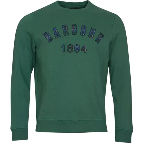 Tartan Logo Crew Sweatshirt , male, Sizes: S, XL, M - Barbour - Modalova