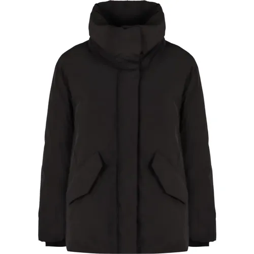 Techno-Nylon Daunenjacke mit Taschen , Damen, Größe: L - Woolrich - Modalova