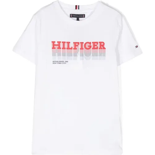 Weiße T-Shirts und Polos mit Logo-Detail - Tommy Hilfiger - Modalova