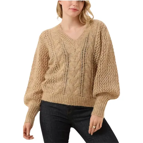 Imma V-neck Knit Sweater , Damen, Größe: L - MOS MOSH - Modalova