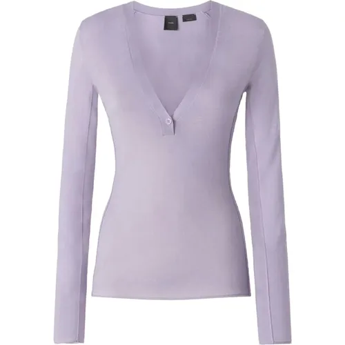 Lilla Seide Wolle Pullover Set , Damen, Größe: S - pinko - Modalova