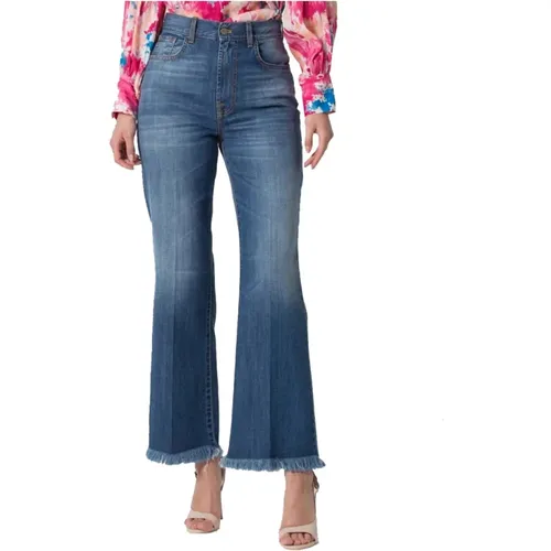 Zerrissene Bootcut Jeans , Damen, Größe: W29 - Kocca - Modalova