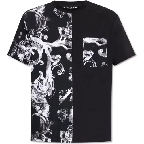 Printed T-shirt , male, Sizes: S - Versace Jeans Couture - Modalova