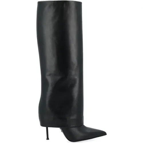 Lola Calf Schwarze Stiefel , Damen, Größe: 37 EU - Sergio Levantesi - Modalova