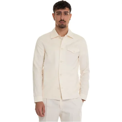 Button-up Overshirt with Breast Pocket , male, Sizes: 3XL, M, XL, 2XL - Hindustrie - Modalova