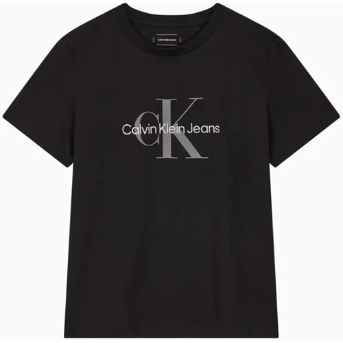 Kurzarm-Logo-Front-Herren-T-Shirt , Herren, Größe: L - Calvin Klein Jeans - Modalova