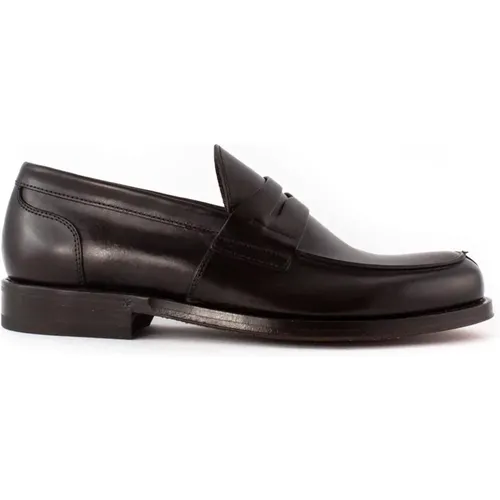 Dark Leather Loafer with Mask , male, Sizes: 6 UK, 10 UK, 9 1/2 UK - Green George - Modalova