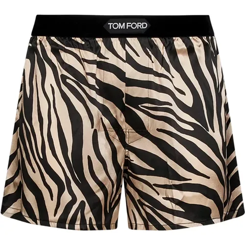 Zebra Print Underwear with Logo Waistband , male, Sizes: L - Tom Ford - Modalova