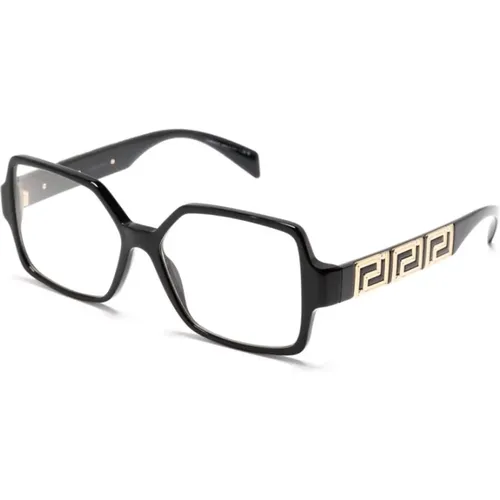 Schwarze Optische Brille, Klassischer Stil , Damen, Größe: 53 MM - Versace - Modalova