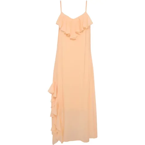 Flounce Dress in Honey Peach , female, Sizes: 2XL - Karen by Simonsen - Modalova