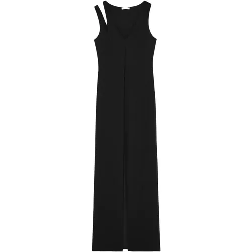 Schwarzes Asymmetrisches Jersey-Kleid , Damen, Größe: L - PATRIZIA PEPE - Modalova