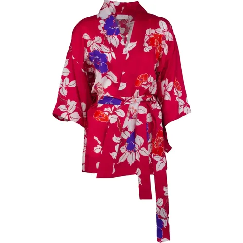 Floral Print Silk Kimono , female, Sizes: S, M - P.a.r.o.s.h. - Modalova