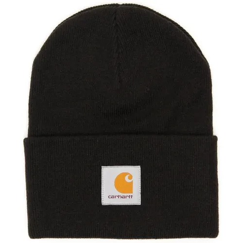 Urban Logo Patch Beanie Hat,Carhartt Acryl Whatch Schwarze Kappe - Carhartt WIP - Modalova