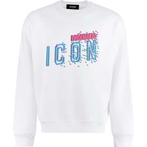 Pixel Icon Baumwoll-Sweatshirt - Dsquared2 - Modalova