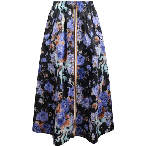 Floral Print Waterproof Maxi Skirt , female, Sizes: L - Ulla Johnson - Modalova