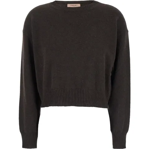 Luxuriöser Brauner Pullover Maglione , Damen, Größe: M - Twinset - Modalova