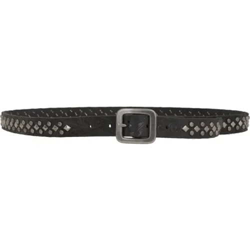 Leather Studded Belt Los Angeles , male, Sizes: 90 CM, 100 CM - HTC - Modalova