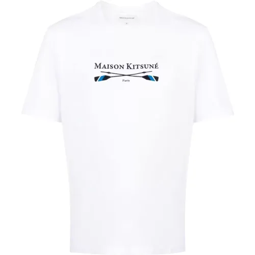 Oars Regular T-Shirt , Herren, Größe: S - Maison Kitsuné - Modalova