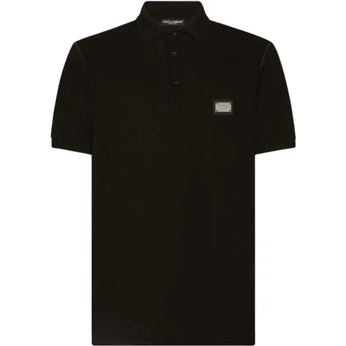 Schwarze T-Shirts und Polos , Herren, Größe: XL - Dolce & Gabbana - Modalova