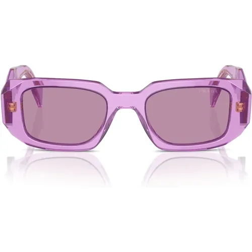 Rechteckige Sonnenbrille dunkle lila Gläser , unisex, Größe: 49 MM - Prada - Modalova