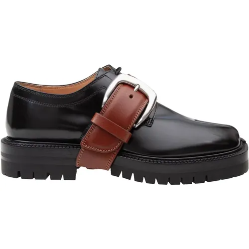 Schwarze Loafer-Schuhe mit abnehmbarem Riemen - Maison Margiela - Modalova