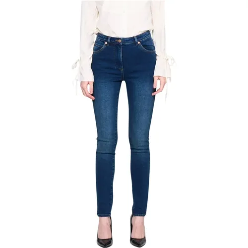 Skinny Jeans Mid-Rise Reißverschluss/Knopfverschluss , Damen, Größe: W25 - Silvian Heach - Modalova