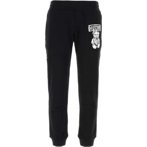 Stylische Schwarze Baumwoll-Joggers - Moschino - Modalova