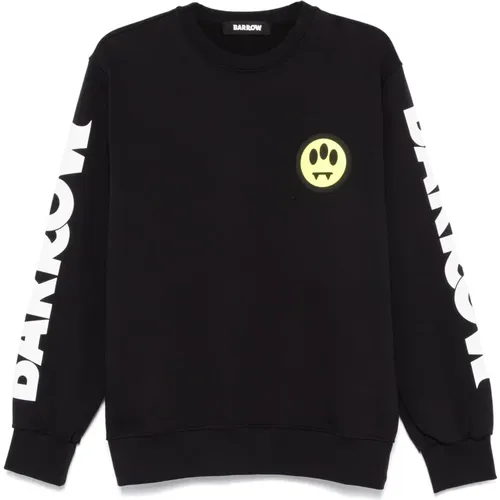 Smile Crewneck Sweatshirt Cotton , male, Sizes: XL, S, XS, L - Barrow - Modalova