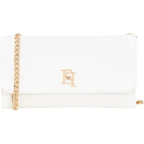 Ivory Wallet Bag with Shoulder Strap , female, Sizes: ONE SIZE - Elisabetta Franchi - Modalova