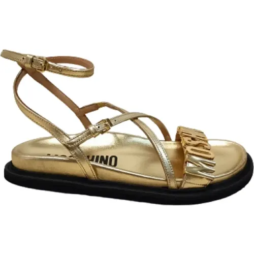 Golden Sandals , female, Sizes: 5 UK, 4 UK, 7 UK, 6 UK - Moschino - Modalova