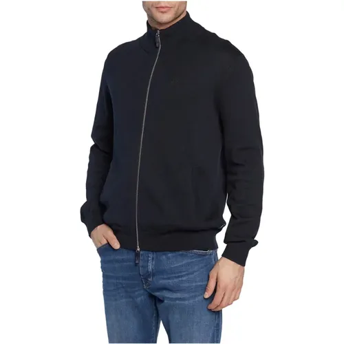 Blauer Pullover mit Knopfverschluss , Herren, Größe: L - Armani Exchange - Modalova