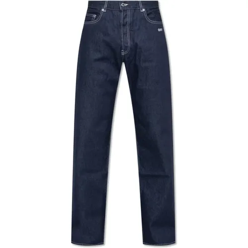 Jeans mit Logo , Herren, Größe: W33 - Off White - Modalova