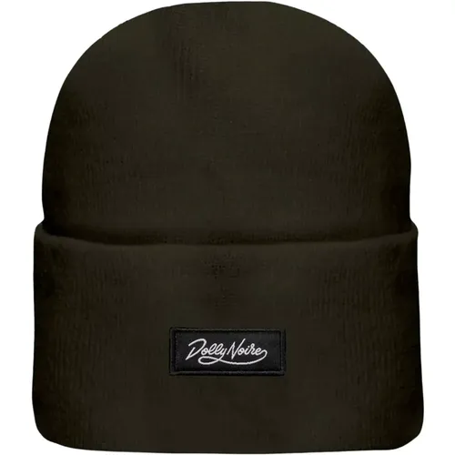 Waldgrüne Label Beanie Mütze - Dolly Noire - Modalova