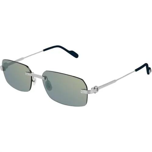 Erhöhe deinen Stil mit silberblauen Sonnenbrillen - Cartier - Modalova