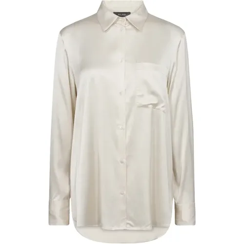 Elegant Satin Shirt with Pocket , female, Sizes: L - MOS MOSH - Modalova