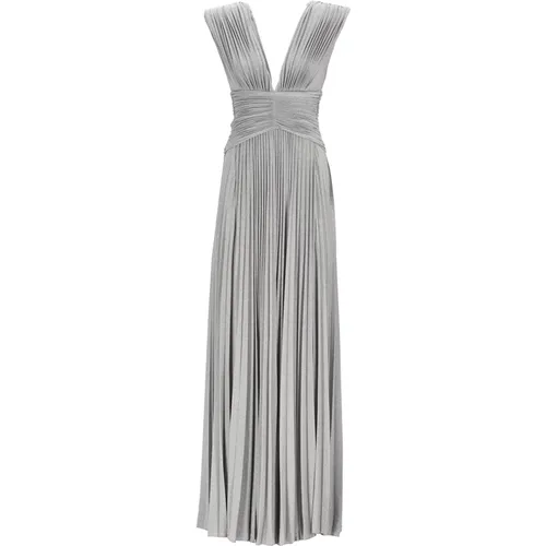 Dresses Silver , female, Sizes: L, M, S - Elisabetta Franchi - Modalova