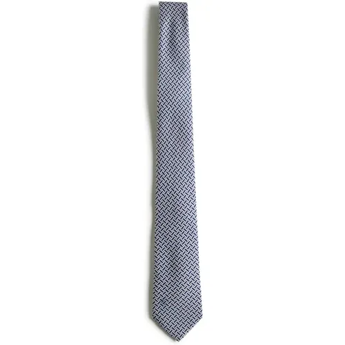 Elegant Ties in White/Blue , male, Sizes: ONE SIZE - Giorgio Armani - Modalova