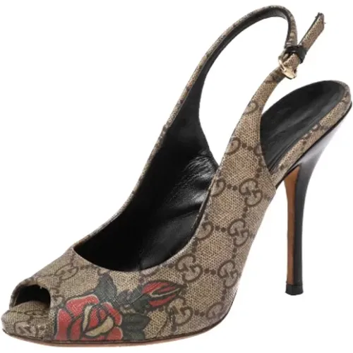 Pre-owned Coated canvas heels , female, Sizes: 3 UK - Gucci Vintage - Modalova
