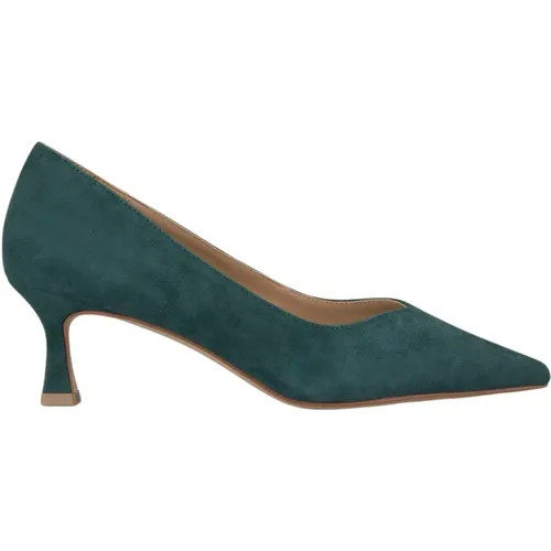 Pointed Toe Mid-Heeled Leather Shoe , female, Sizes: 3 UK, 5 UK, 4 UK - Alma en Pena - Modalova