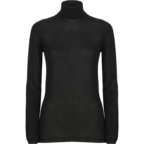 Schwarzer Kaschmir Seiden Hoher Kragen Pullover , Damen, Größe: XS - Fabiana Filippi - Modalova