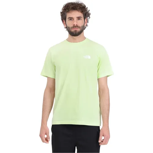 Grünes und weißes Simple Dome T-Shirt , Herren, Größe: L - The North Face - Modalova
