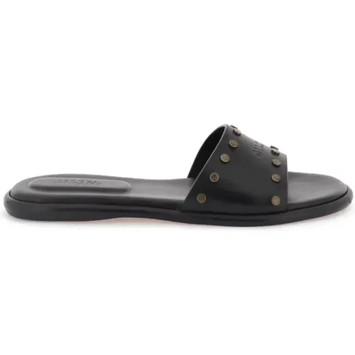 Leather Vikee Slides with Metal Studs , female, Sizes: 4 UK - Isabel marant - Modalova