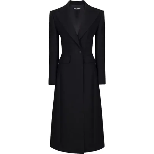 Wool Blend Long Coat , female, Sizes: S, M - Dolce & Gabbana - Modalova